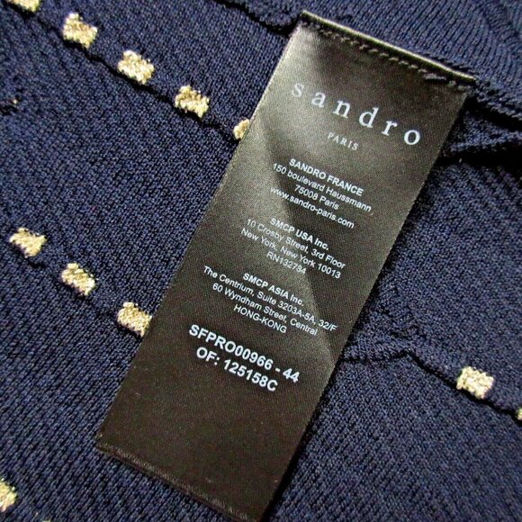 NWT Sandro Jasm in Marine Ribbed Stretch Knit Fi & Flare Tank Dress 36 / US 4 - Picture 9 of 10